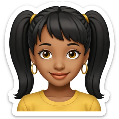 Lisa Left Eye Lopes with black ponytail hair  sticker