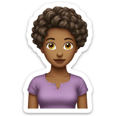 fille metisse cheveux bouclés en pleure sticker