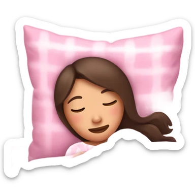 brunette girl sleeping in pink pajamas sticker