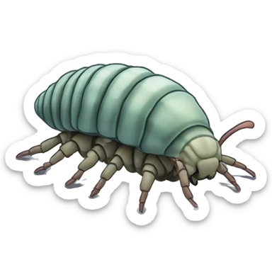 Flat Color Cartoony Isopod sticker