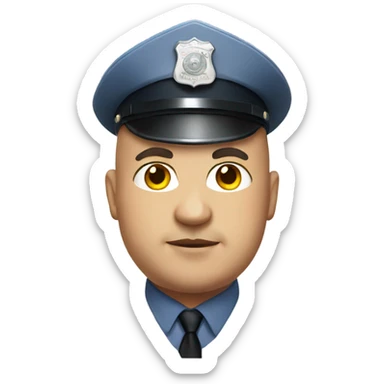 Bald fat police officer sticker