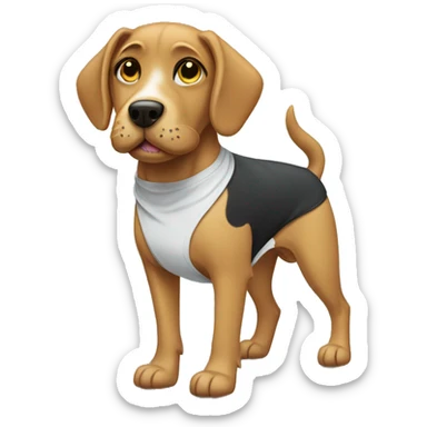 Dog wearing teeshirt sticker