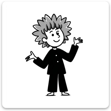 Big smile with open arms and sunflower petals as hair sticker