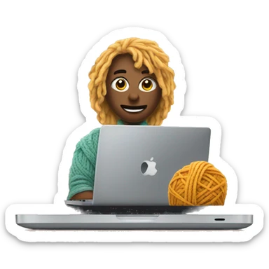 Laptop netflix and yarn sticker