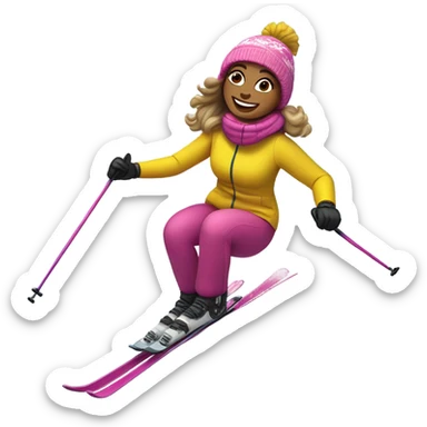 Adele skiing down a hill sticker