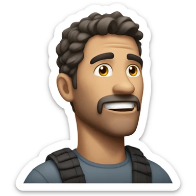 a man with a really strong jawline engaging in the act of mewing sticker