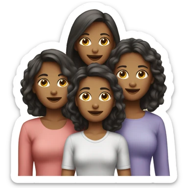 Two older sisters with two younger sisters sticker