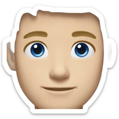 Man, 21 years old, darkblonde hair, left ear piercing, wearing AirPods in ears, blue eyes. sticker