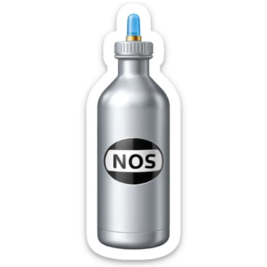 bombona de inyeccion de nitro con un cartelito que ponga NOS sticker