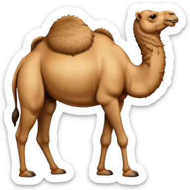 camel with a hump on its belly sticker
