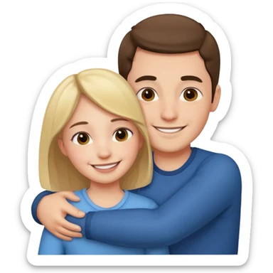  un homme serre sa sœur dans ses bras sticker