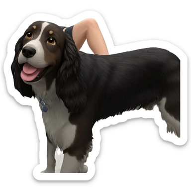 girl with her dog sticker