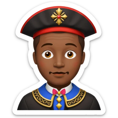 Sinterklaas zijn knecht, zwarte piet met , kraag, Piet pak  sticker