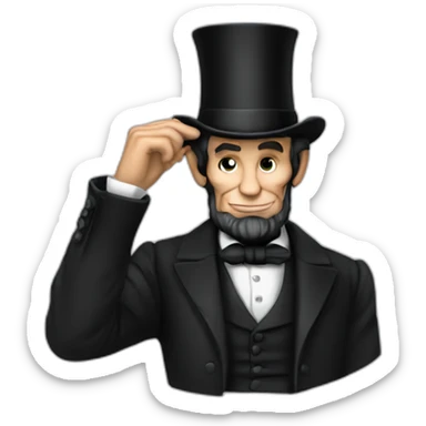 Abraham Lincoln tipping his hat sticker