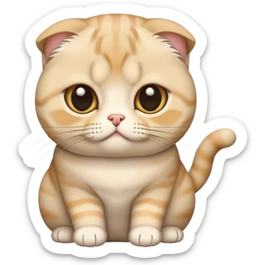 scottish fold beige cat sticker