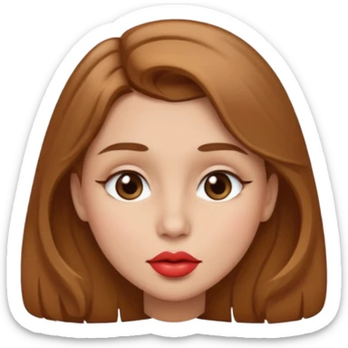 👩🏻‍❤️‍💋‍👩🏼 but light brown hair sticker