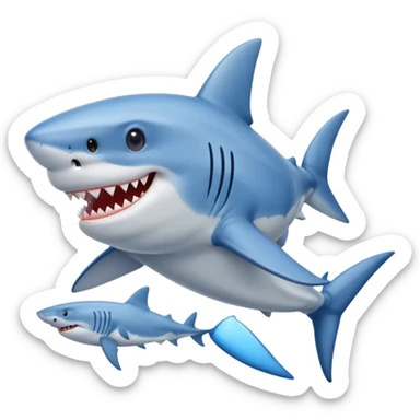 shark wearing blue high-tops sticker