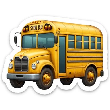 a school bus with bomboclat  sticker