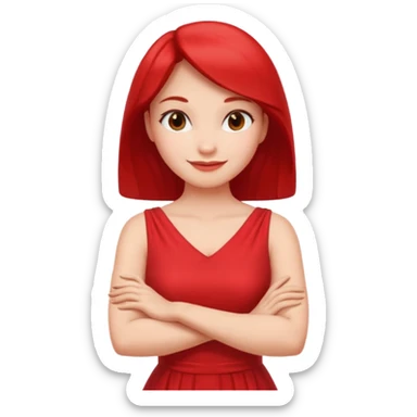 Woman Gesturing N, A woman with arms crossed forming an 'X' sticker