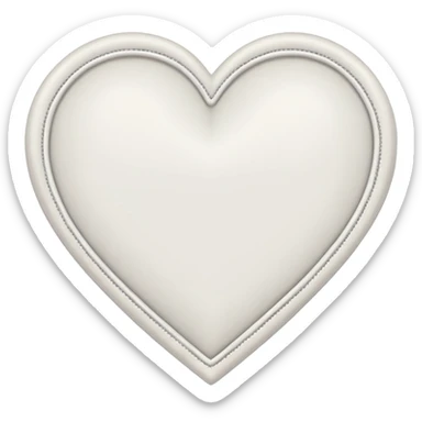 white heart with a stitched border sticker