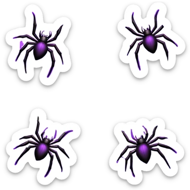 A square Halloween photo frame with glowing neon-purple spider-web patterns along the edges and a few small black bats perched on the corners. The center is completely transparent  sticker