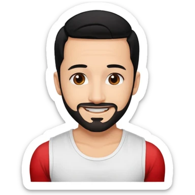 AJ McLean brown eyes, black hair, white tank top sticker