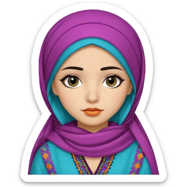 Pashtun, pretty lips, light skin, pashtun clothes, pretty bratz baddie, black eyeliner, colorful sticker