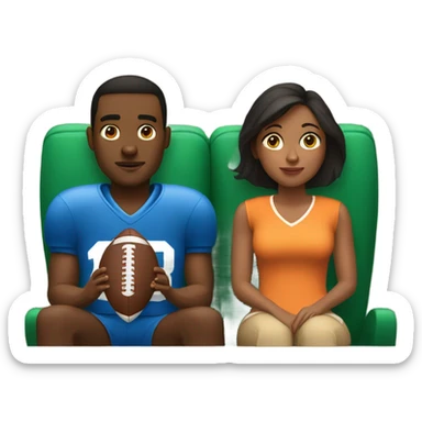 Couple watching football sticker