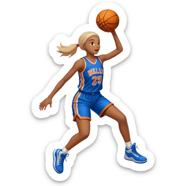Basketball dunk girl sticker