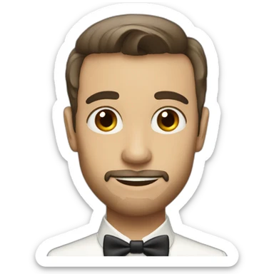 A skinny guy with a stubble in a wedding dress sticker