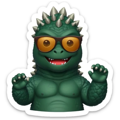 Godzilla wearing sunglasses sticker