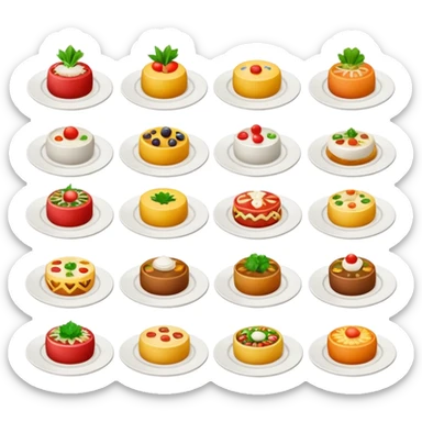 A variety of unknown dishes sticker