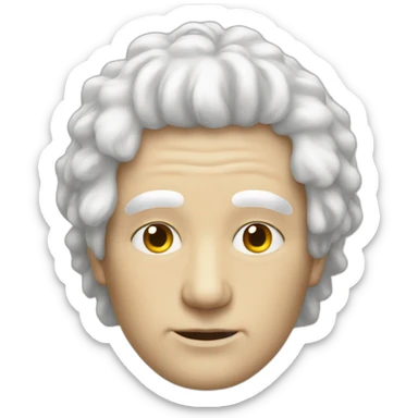 Men's body from 1900 white wig sticker