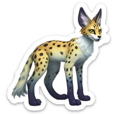 Epic Edgy Colorful ethereal eldritch Sergal-Serval-Fionbri sticker