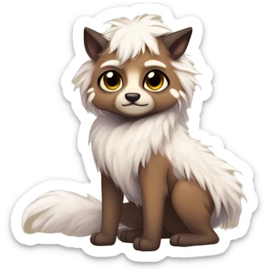 Cute anthropomorphic furry fantasy-animal-fursona griffsnuff & LiLaiRa & Falvie full body sticker