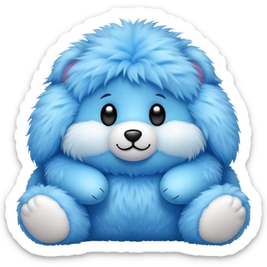 Cuddly soft toy blue fluffy messages sticker