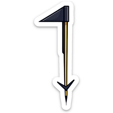 vertical text list with an upward arrow sticker