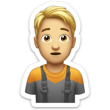 It was not me, I am innocent confused nervous little man raising palms up in surrender and staring sticker