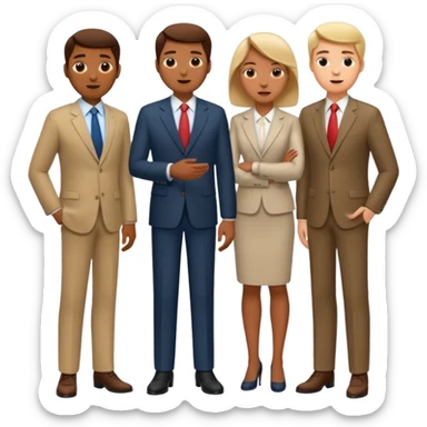 3 personas paradas. conversando debatiendo sticker