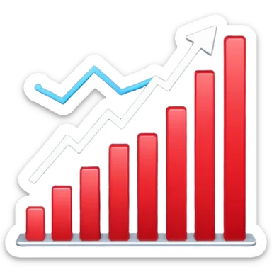 gráfico de ventas color rojo  sticker