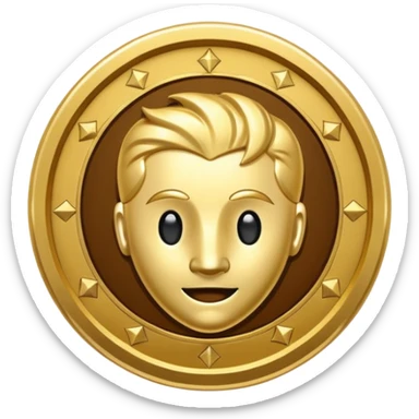 hey help me generate a flat golden token that has only ther head of my companies mascot in the center can you do that for me? sticker