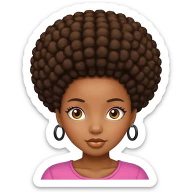 afro puff girl african girl sticker
