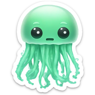 Mint green jellyfish  sticker