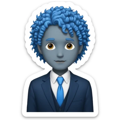 ethereal-pastel-transparent-translucent-gorgeous-spectral-dark-greyish-blue-whitish-gloomy-man-with-blue-curly-hair-with-a-beautiful-black-suit sticker
