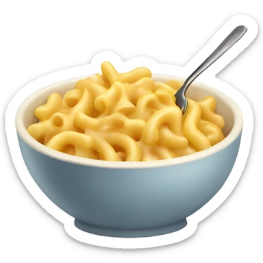 Bowl of Macaroni and Cheese with a fork in it sticker