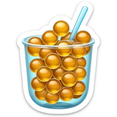 Pile of clear boba sticker