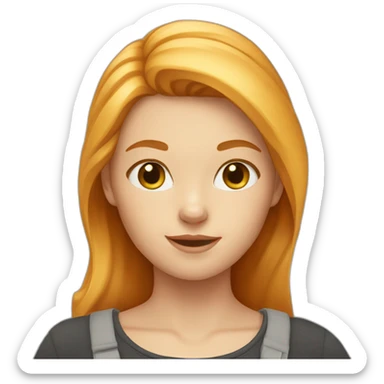 Blond-girl-and-a-ginger-cat sticker