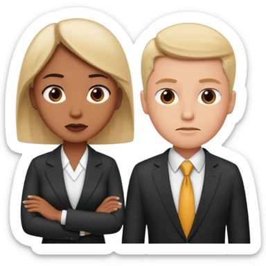 Can you draw these as normal people and not as doctors!!!! They need to have some concern on their face. They need to consider two product options. sticker