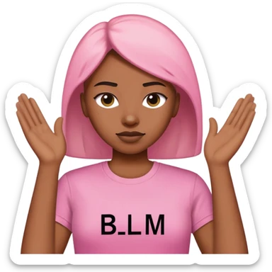 Pink teeshirt written BLM sticker