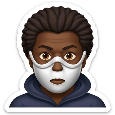 African American mafia with a mask sticker